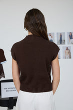 Load image into Gallery viewer, Like Me Again Mock Neck Shoulder Knit Sweater in Chocolate