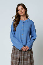 Load image into Gallery viewer, Comes My Time Button Down Knit Cardigan in Dusty Blue
