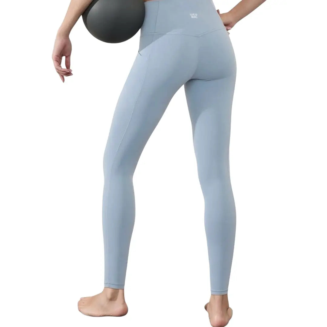 Lulu Mac Solid Leggings in Light Blue
