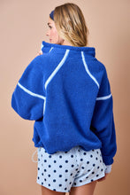Load image into Gallery viewer, Nothing Else 1/2 Zip Fleece Pullover in Blue