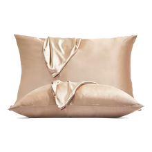 Load image into Gallery viewer, Kitsch Holiday Satin Standard Pillowcase 2pc Set Champagne