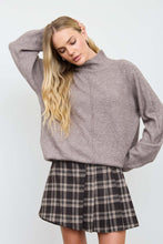 Load image into Gallery viewer, Talk You Out Of Leaving Mock Neck Sweater in Mocha