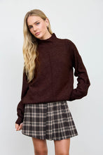 Load image into Gallery viewer, Talk You Out Of Leaving Mock Neck Sweater in Red Wood