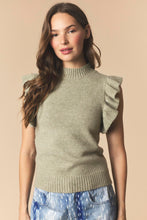 Load image into Gallery viewer, I Don't Mind Ruffle Detailed Mock Neck Vest Sweater