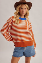 Load image into Gallery viewer, Fall For You Round Neck Sweater in Pumpkin Multi