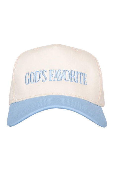 God's Favorite Two-Toned Vintage Hat in Light Blue/Tan