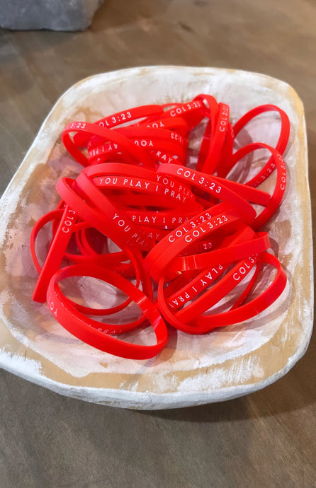 You Play I Pray Adult Team Spirit Bracelets Red