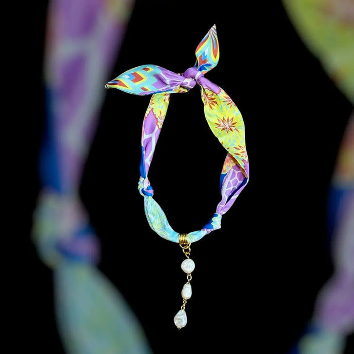 Ready For Tomorrow Trendy Scarf Necklace in Multi/Purple