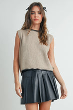 Load image into Gallery viewer, We Made It Ribbed Sweater Vest With Bow Detail