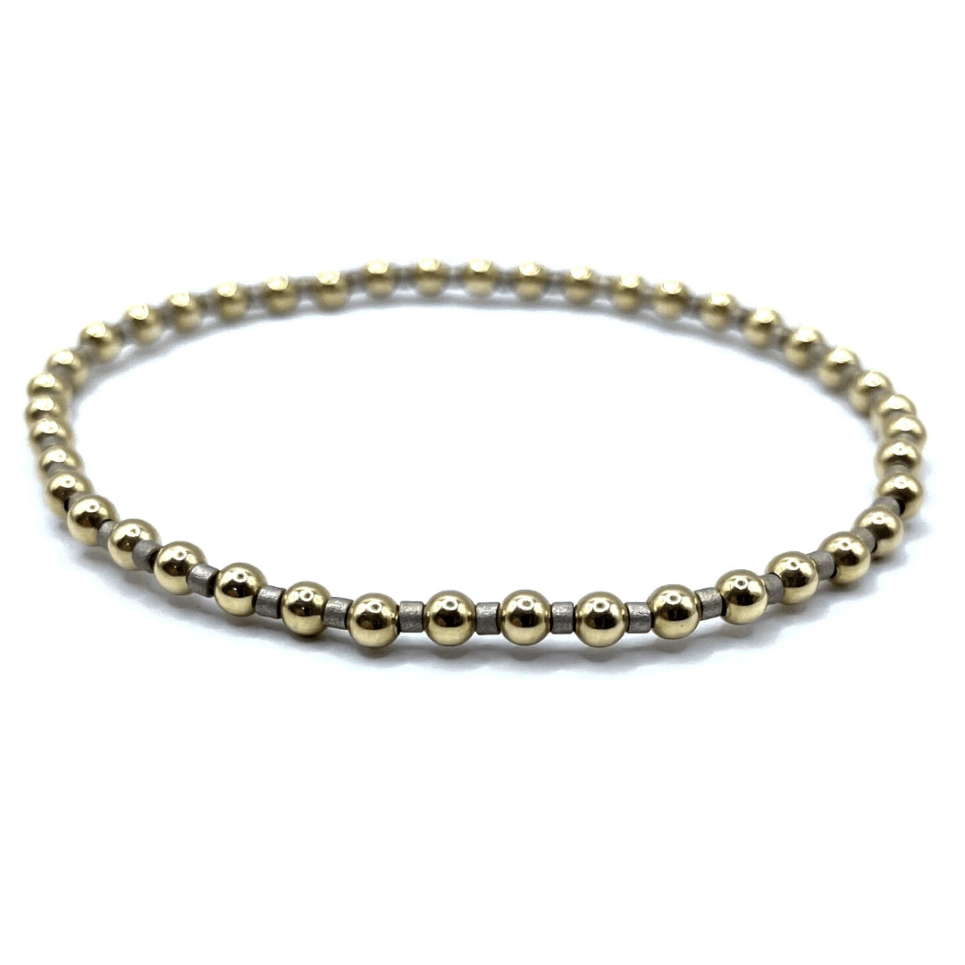 Erin Gray 3mm Color Crush Newport Pewter & Gold Bracelet