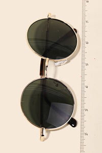 Retro Round Sunglasses Silver/Black