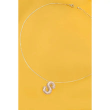 Load image into Gallery viewer, Initial Pave Rhinestone Bubble Balloon Silver Necklace