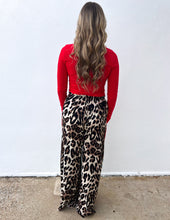 Load image into Gallery viewer, Let&#39;s Get Going Leopard Straight Pants With Red Stripes