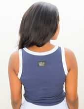 Load image into Gallery viewer, Lulu Mac Logo Tank in Navy/Lt Blue