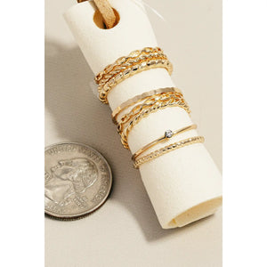 Mixed Metallic Band Ring Set