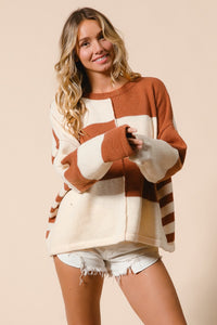 Simple Pleasures Color Block Knit Sweater