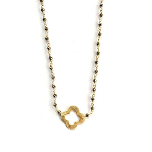 Erin Gray Pyrite + Clover Short Necklace