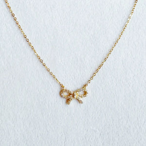 Classy Shining Bow Gold Necklace