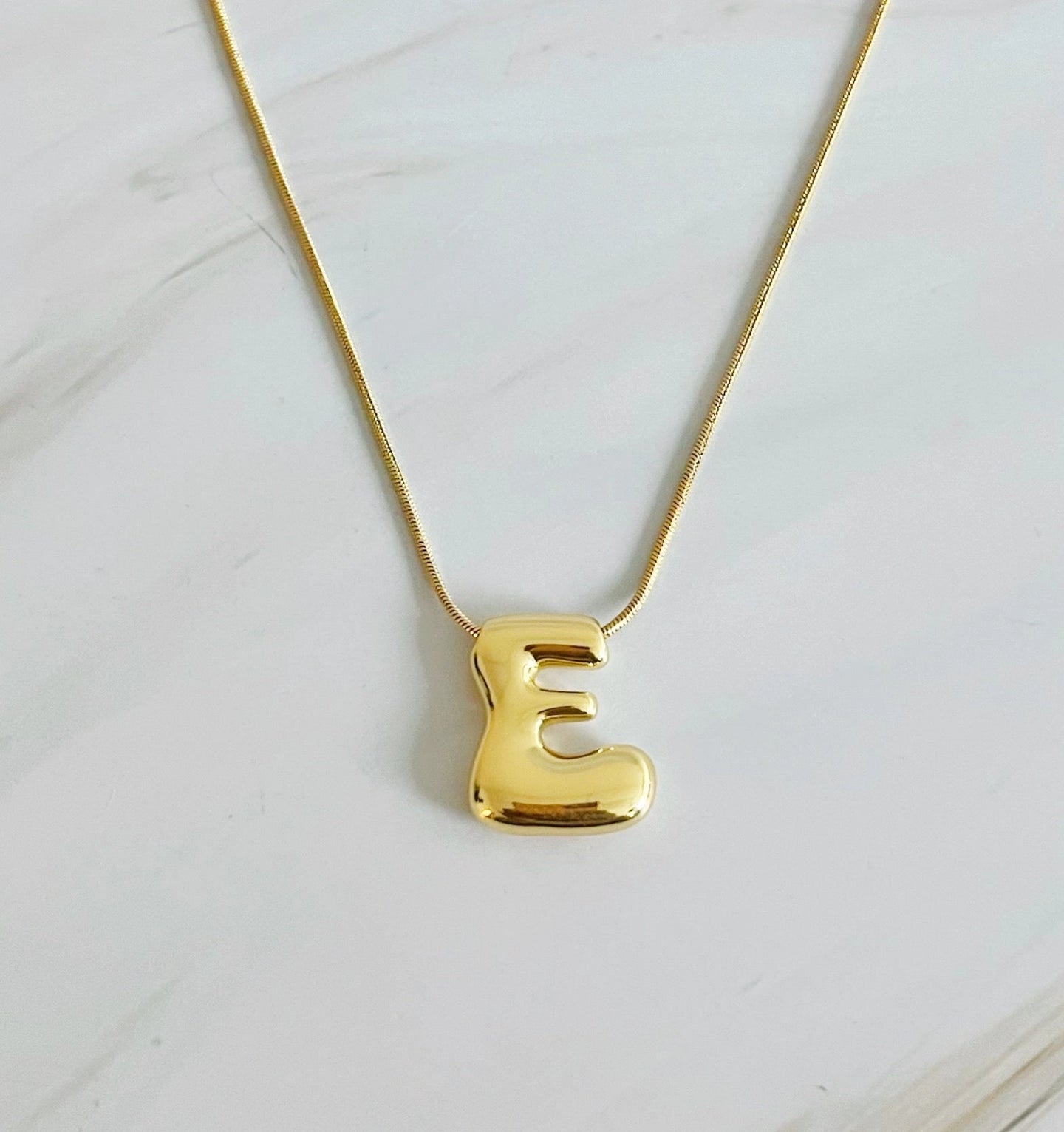 Balloon Letter Gold Initial Necklace