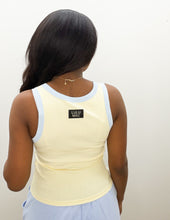 Load image into Gallery viewer, Lulu Mac Logo Tank in Butter/Lt Blue