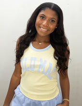 Load image into Gallery viewer, Lulu Mac Logo Tank in Butter/Lt Blue