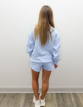 Load image into Gallery viewer, Lulu Mac Stitch Mockneck Terry Cloth Sweatshirt in Light Blue