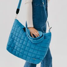 Load image into Gallery viewer, Pretty Simple Day Dreamer Quilted Tote Bag in Blue