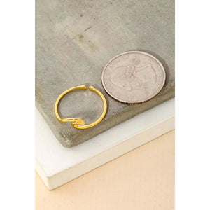 Wave Cutout Adjustable Ring Gold