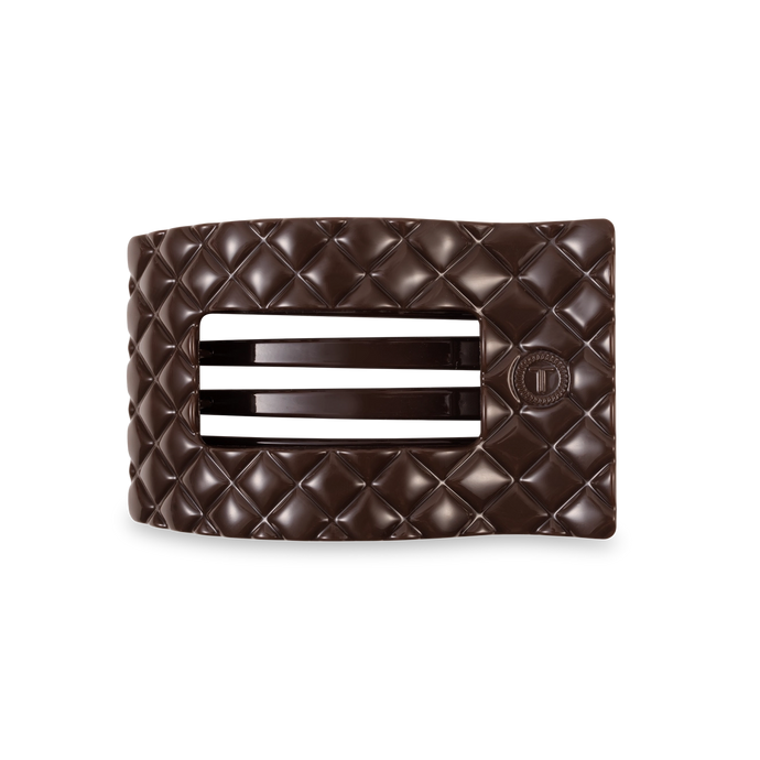 Teleties Large Flat Rectangle Clip Truly Taupe Quilted