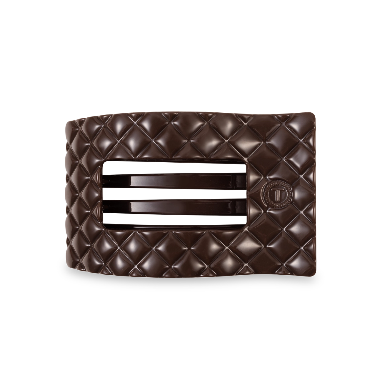 Teleties Large Flat Rectangle Clip Truly Taupe Quilted