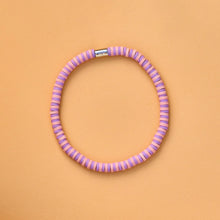 Load image into Gallery viewer, Puravida Violet Sunrise Seascape Vinyl Disc Stretch Bracelet