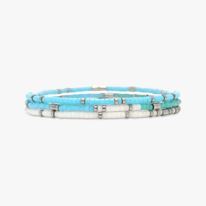 Puravida Seafoam Dream Stretch Bracelet Set of 3