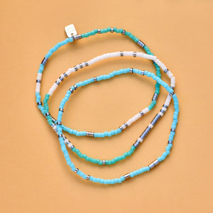 Puravida Seafoam Dream Stretch Bracelet Set of 3