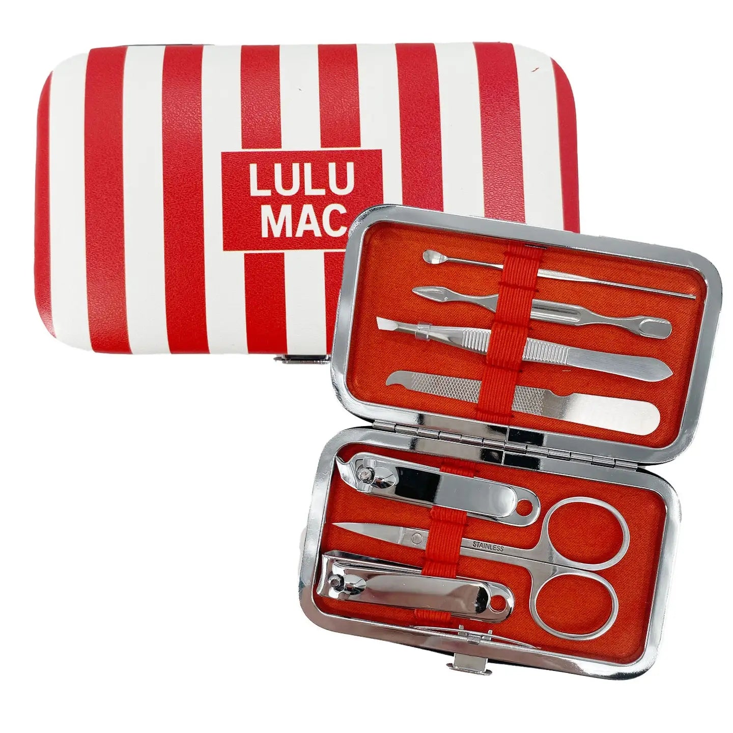 Lulu Mac MSCT Manicure Set in Red Stripe