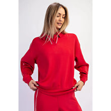Load image into Gallery viewer, Hurry Up Modal Scuba Double Piping Polo Top in True Red