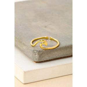 Wave Cutout Adjustable Ring Gold