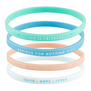 God is Faithful Silicone Bracelet Set