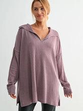 Load image into Gallery viewer, Call Me Collared Waffle Knit LS Top