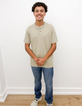Load image into Gallery viewer, Coastal Cotton Garment Dye Henley SS in Aluminum