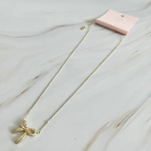 Simply Shine Gold Bow Necklace