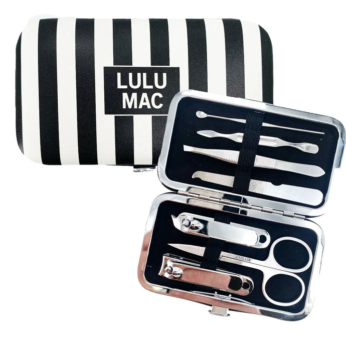 Lulu Mac MSCT Manicure Set in Black Stripe