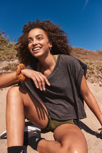 Free People My Time Tee in Black