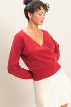 Load image into Gallery viewer, Reason To Go Wrap V Neck in Dark Red
