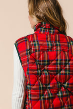 Load image into Gallery viewer, Christmas Wishes Vintage Plaid Quilted Vest