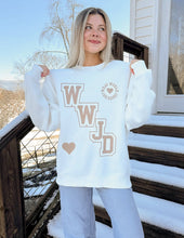 Load image into Gallery viewer, WWJD Varsity Crewneck