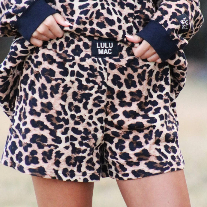 Lulu Mac Waffle Shorts in Leopard