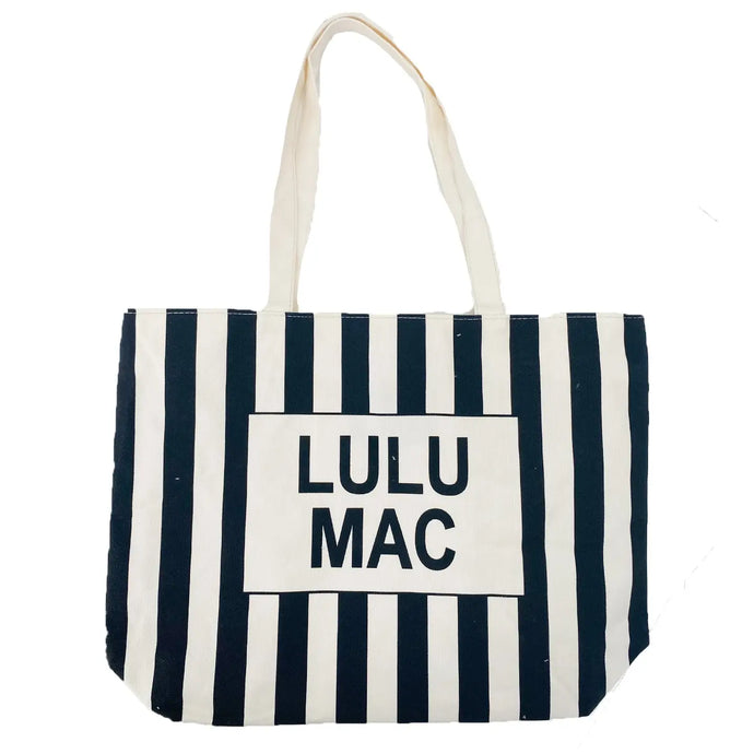 Lulu Mac Canvas Tote in Black/White Stripe