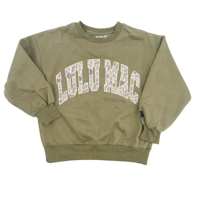 Lulu Mac Logo Sweatshirt in Green/Camo