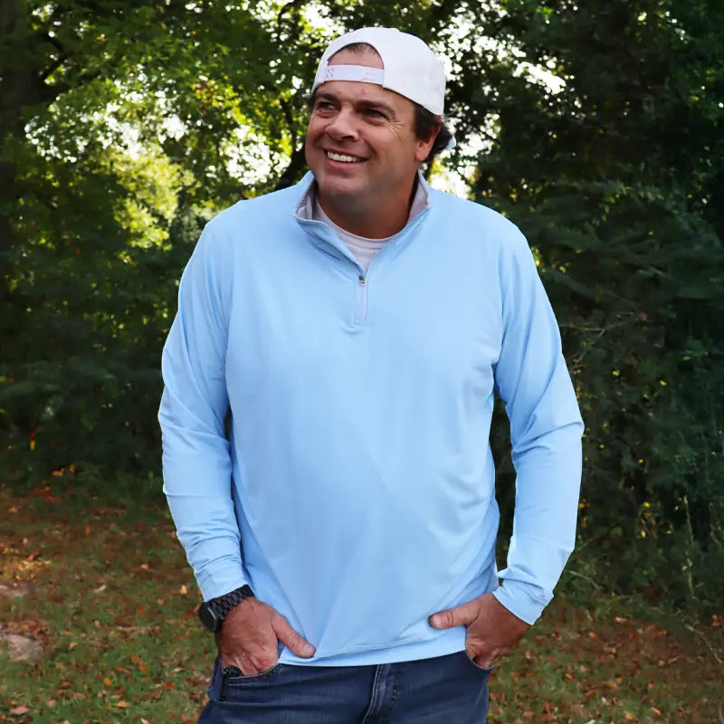 Southern Limit 1/4 Zip Pullover in Blue