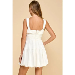 Wedding Bells Ruched Fit and Flare Tank Dress